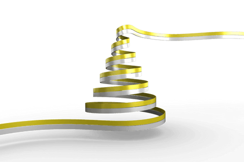 Transparent spiral christmas tree decoration illustration
