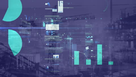 Digital Data Analytics on Construction Site Concept