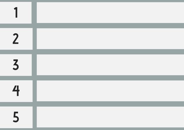 Numbered List on Minimalistic Table Template with White Background - Download Free Stock Templates Pikwizard.com