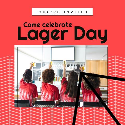 celebrate lager day with friends at bar - Download Free Stock Templates Pikwizard.com