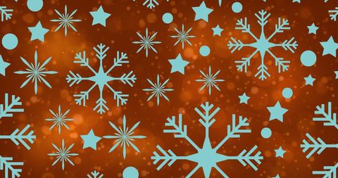 Abstract Snowflakes on Bokeh Background