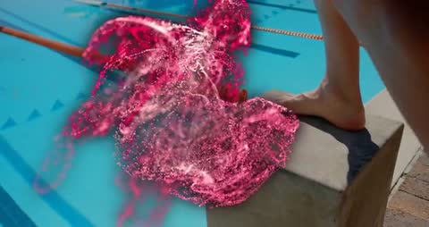 Dynamic Energy Swirl in Vivid Swimming Pool Scene