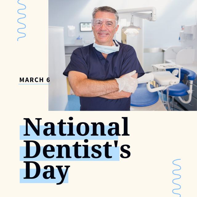 Male Dentist in Clinic Promoting National Dentist's Day Celebration - Download Free Stock Templates Pikwizard.com