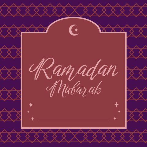 ramadan mubarak greeting with crescent moon and decorative borders - Download Free Stock Templates Pikwizard.com