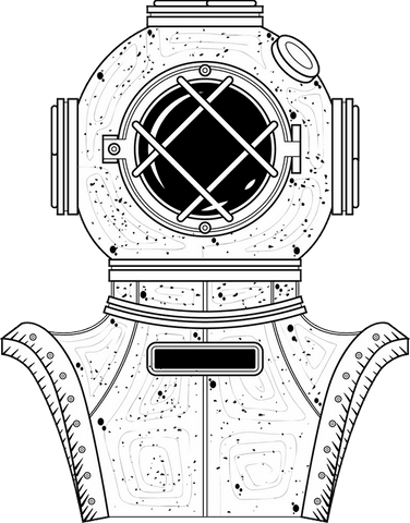 vintage deep sea helmet sketch with transparent background - Download Free Stock Videos Pikwizard.com