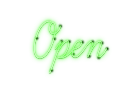 Green Neon Open Sign on Transparent Background - Download Free Stock Videos Pikwizard.com