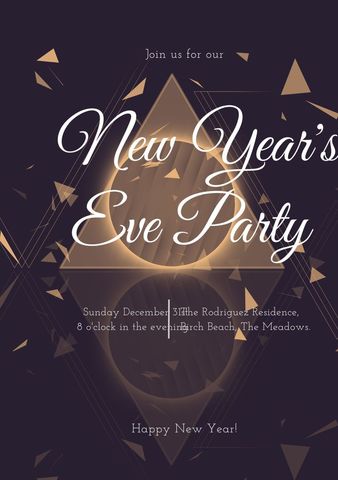 elegant new year's eve invitation with gold accents - Download Free Stock Templates Pikwizard.com