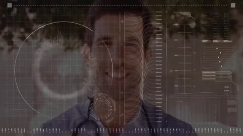 Futuristic Medical Professional with Digital Data Interface