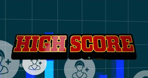 High score display with user icons and technology theme