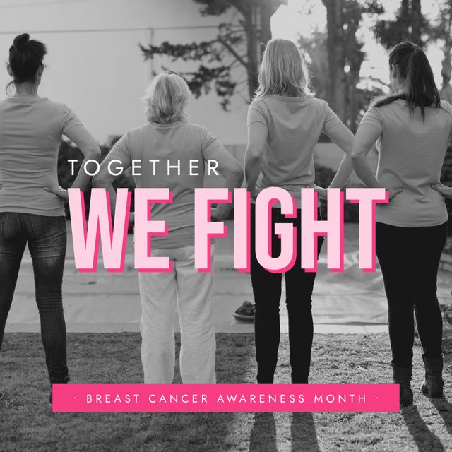 This image can be used for campaigns, social media posts, and promotional materials to promote breast cancer awareness. It highlights unity and the fight against breast cancer, making it ideal for health organizations and awareness events.