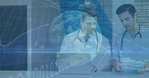 Healthcare Technology: Doctors with Data Overlay