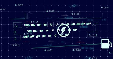 High-tech data processing digital icon background