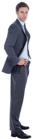 Serious Businessman in Suit with Transparent Background