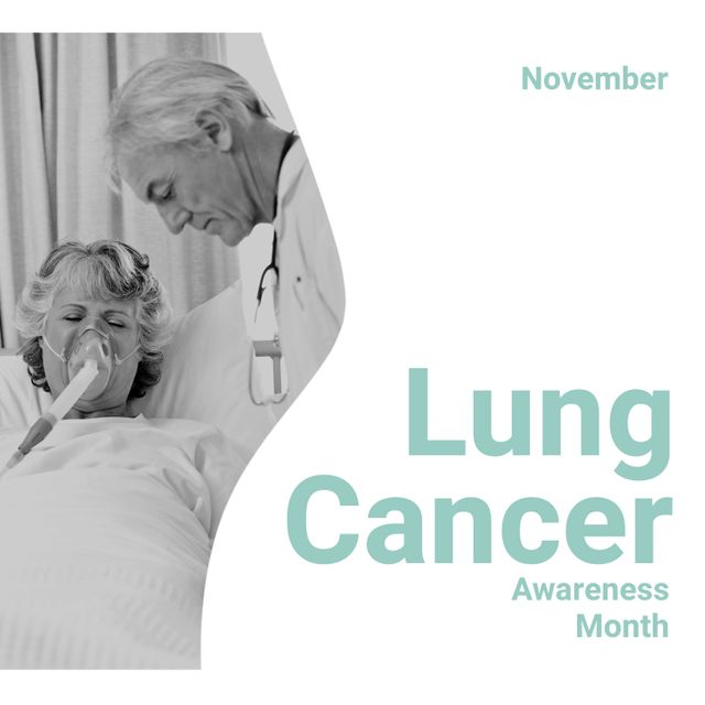 Useful for promoting Lung Cancer Awareness Month, stressing importance of medical care and support. Can be used on health-related websites, social media campaigns, and informational flyers.