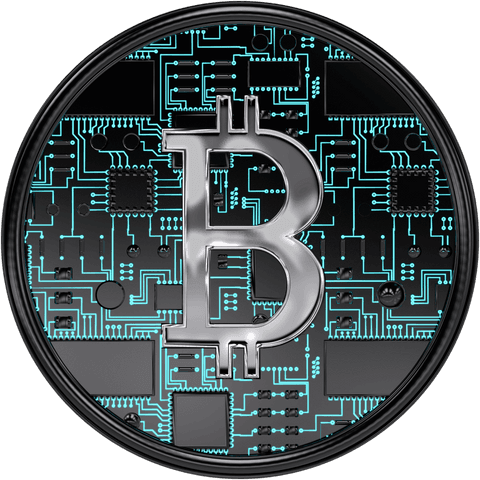 digital bitcoin with black blue circuit design transparent background - Download Free Stock Videos Pikwizard.com