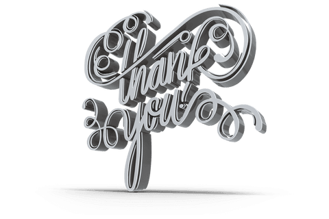 Thank You Text in 3D Script on Transparent Background - Download Free Stock Videos Pikwizard.com