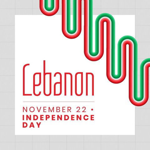 lebanon independence day design with modern red and green pattern - Download Free Stock Templates Pikwizard.com