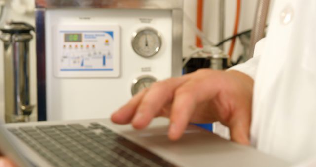 Scientist Using Laptop for Data Entry in Laboratory - Download Free Stock Images Pikwizard.com