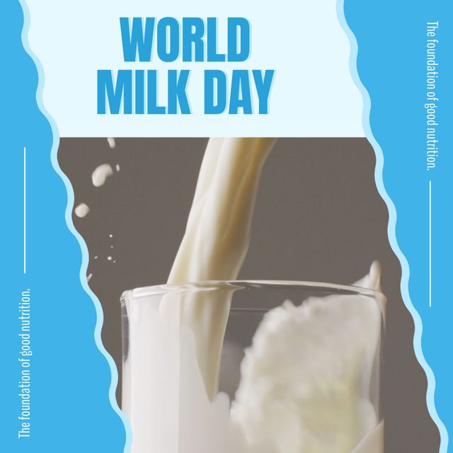 Celebrating World Milk Day with Splashing Milk and Glass Close-Up - Download Free Stock Templates Pikwizard.com