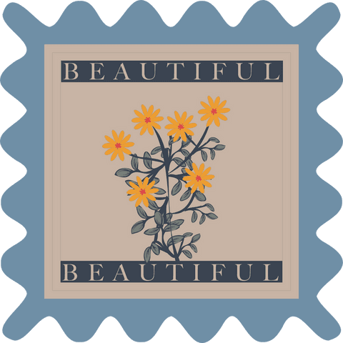 Transparent botanical frame with orange blooms