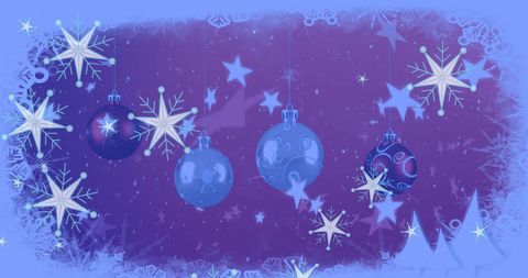 Festive Christmas Baubles with Stars and Snowflakes