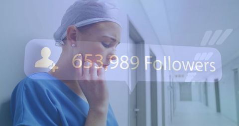 Hand in the Globe with Technology Symbols and Network Connections