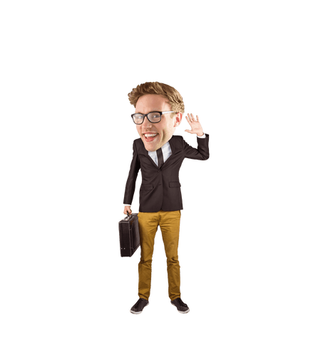 smiling caucasian businessman with big head on transparent background - Download Free Stock Videos Pikwizard.com