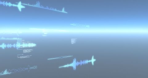 Glowing Digital Sound Waves on Blue Background - Download Free Stock Images Pikwizard.com