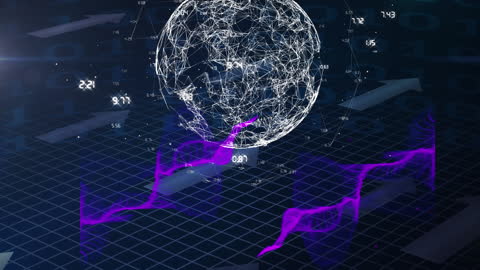 Futuristic Global Data Network Visualization LED Light