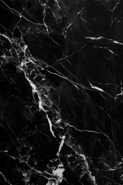 Close up of black and white marble with veins background, created using generative ai technology. Marble, stone, pattern and texture concept digitally generated image.