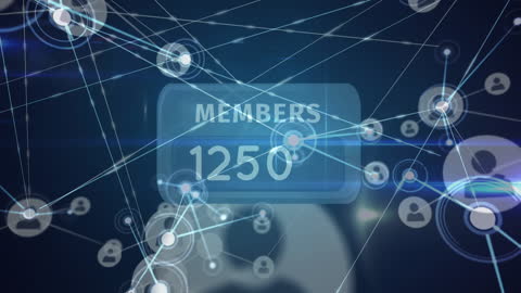 Digital Network Animation Connected by Blockchain