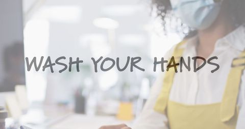 Woman Disinfecting Smartphone in Office with Facial Mask - Download Free Stock Images Pikwizard.com