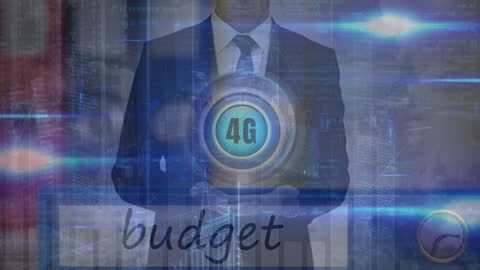 Businessman Analyzing 4G Data System and Budget Solutions