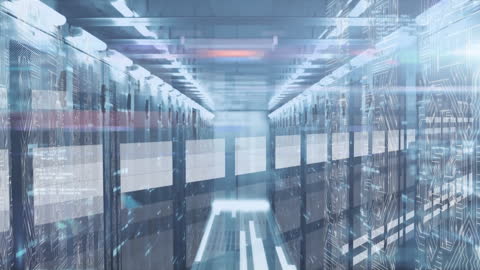 Futuristic Server Room Data Processing Technology