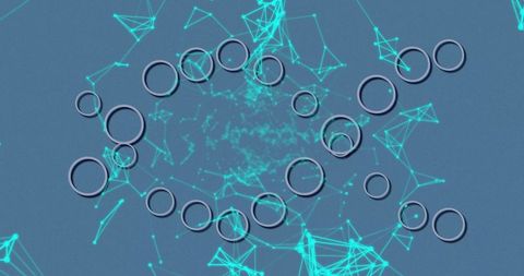 Futuristic Digital Data Visualization with Network Connections