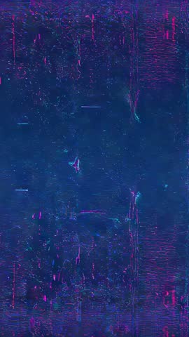 Vertical Cyberpunk Glitch Loop Drifting on Deep Blue with Neon Magenta and Cyan Streaks