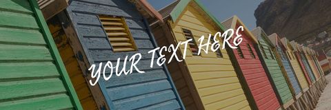 Colorful Beach Huts by the Seaside for Customizable Display