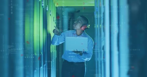 Engineer Analyzing Data Servers in Modern Data Center - Download Free Stock Images Pikwizard.com