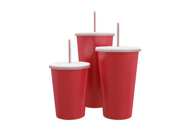 Three Red Takeaway Cups in Transparent Background - Download Free Stock Videos Pikwizard.com