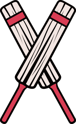 crossed cricket bats vector with red handles on transparent background - Download Free Stock Videos Pikwizard.com
