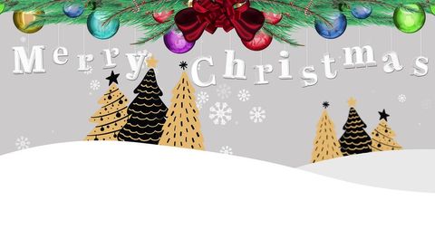 Festive Christmas Greeting with Colorful Ornaments