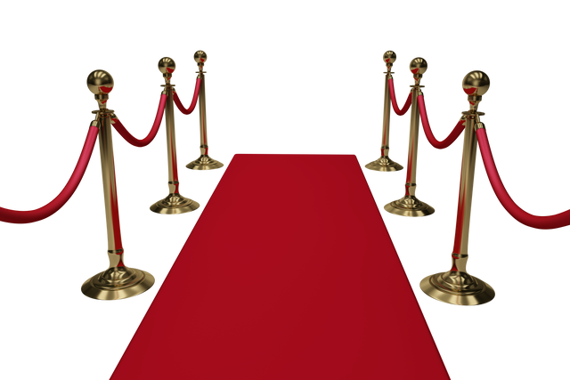 Golden Barriers with Vibrant Red Carpet Pathway on Transparent Background - Download Free Stock Videos Pikwizard.com