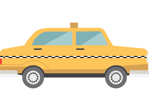 yellow cab illustration on transparent background - Download Free Stock Videos Pikwizard.com