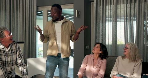 Diverse Group Therapy Session with Engaging Communication