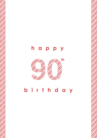 Happy 90th birthday celebration on transparent background