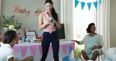 Joyful Friends Celebrating Baby Shower Together