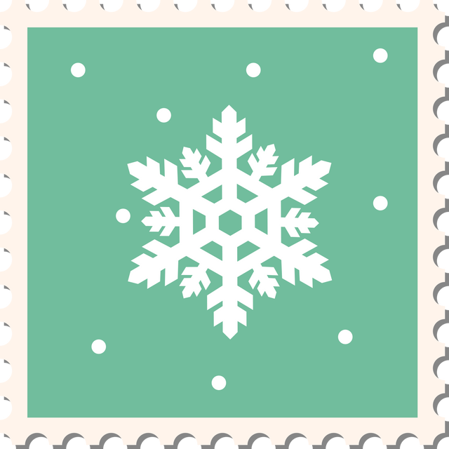 Transparent Green Postage Stamp with Snowflake Illustration - Download Free Stock Videos Pikwizard.com