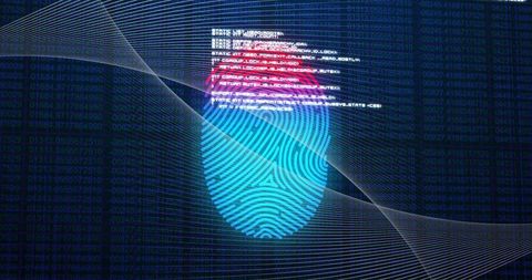 Digital Fingerprint with Abstract Data Patterns Symbolizing Online Security - Download Free Stock Images Pikwizard.com