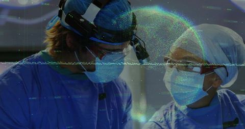 Surgeons Performing Precise Operation in Sterile Environment