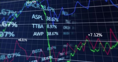 Dynamic Stock Market Graphs and Tickers Displaying Performance - Download Free Stock Images Pikwizard.com